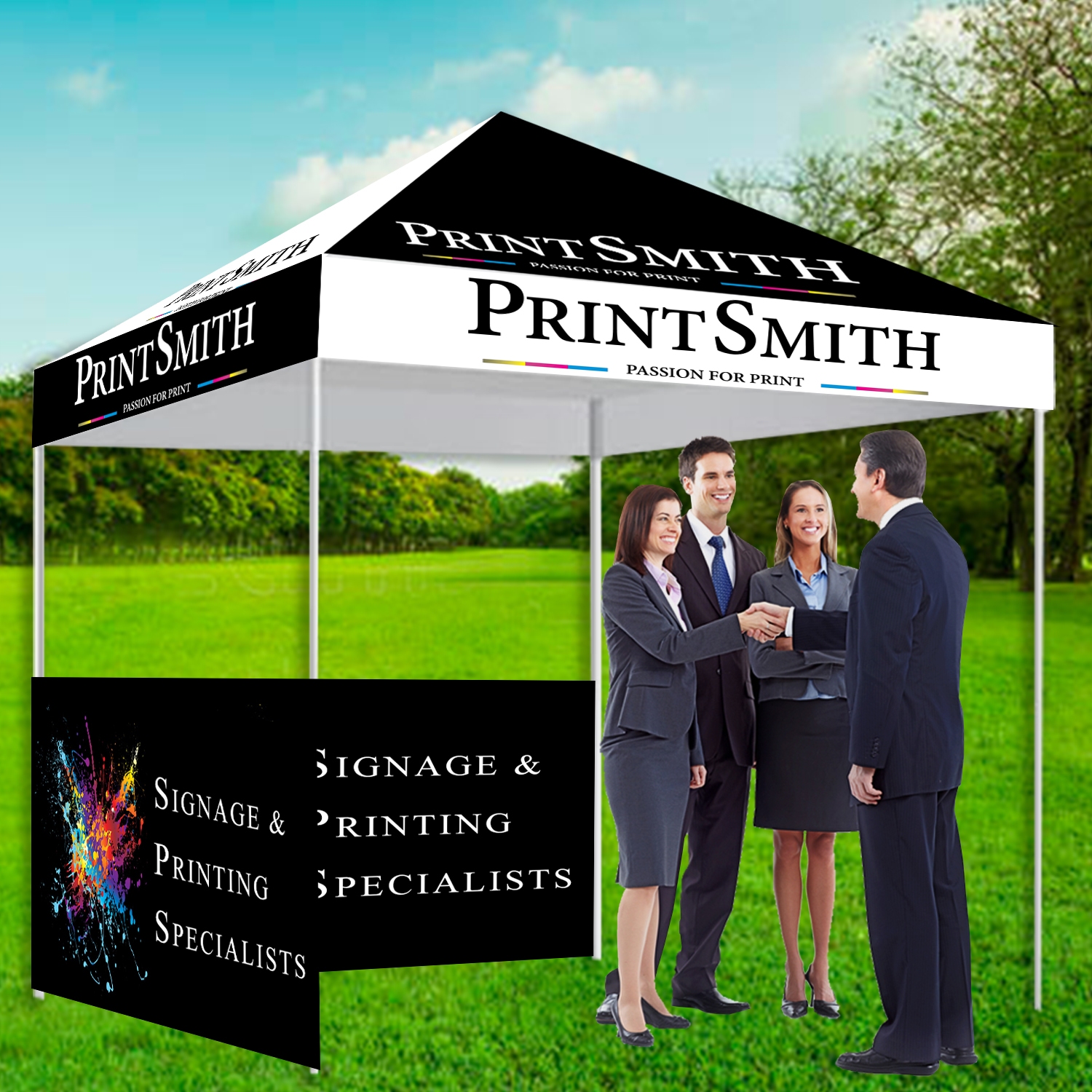 Branded Pop Up Gazebo - Print Smith - Online Large Format Printing - Signage - Banners and Flags