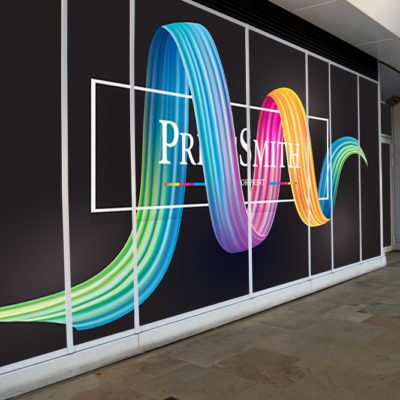 One Way Sticker, Vinyl, or Film applied to a glass window, offering privacy and advertising visibility with clear views from the inside.